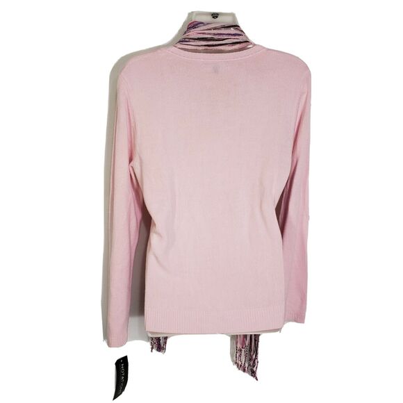 Notations Woman Sweater Small Pink Pullover Long Sleeve VNeck Knit Acrylic Scarf - Picture 2 of 12